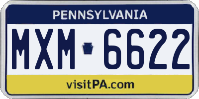 PA license plate MXM6622