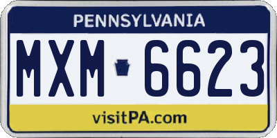 PA license plate MXM6623