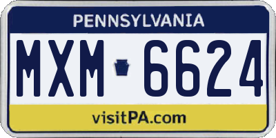 PA license plate MXM6624