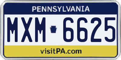 PA license plate MXM6625