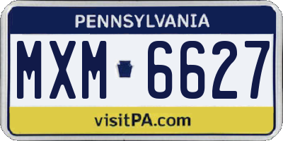 PA license plate MXM6627