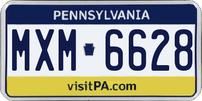 PA license plate MXM6628