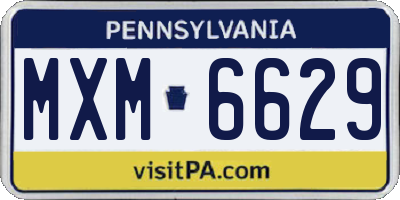 PA license plate MXM6629