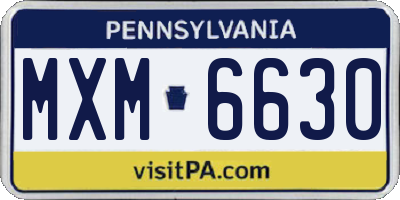 PA license plate MXM6630
