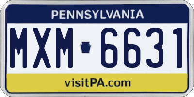 PA license plate MXM6631