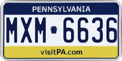 PA license plate MXM6636