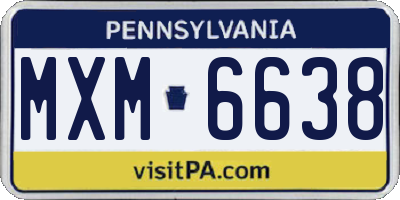PA license plate MXM6638