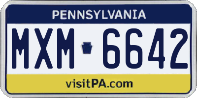 PA license plate MXM6642