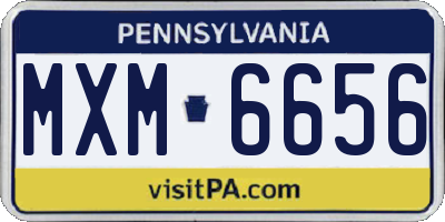 PA license plate MXM6656