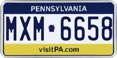 PA license plate MXM6658