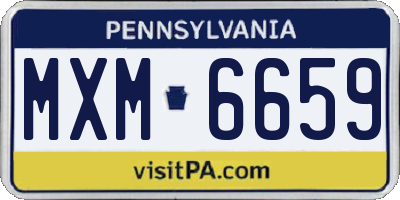 PA license plate MXM6659