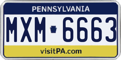 PA license plate MXM6663