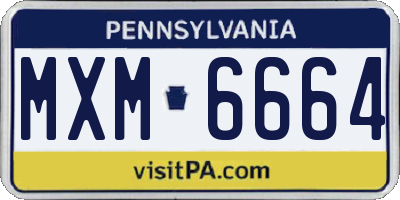 PA license plate MXM6664