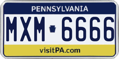 PA license plate MXM6666