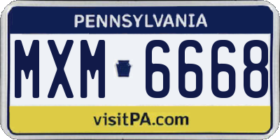 PA license plate MXM6668