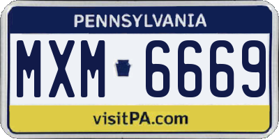 PA license plate MXM6669