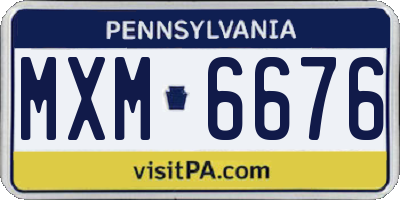 PA license plate MXM6676