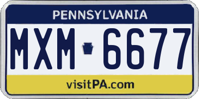PA license plate MXM6677