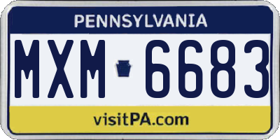 PA license plate MXM6683