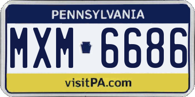 PA license plate MXM6686