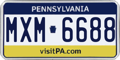 PA license plate MXM6688