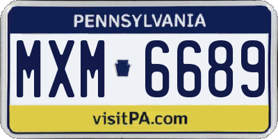 PA license plate MXM6689