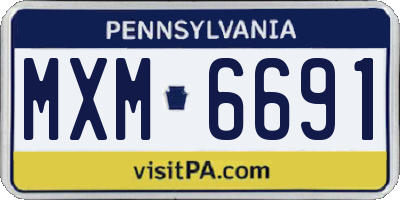 PA license plate MXM6691