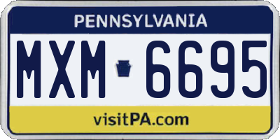 PA license plate MXM6695