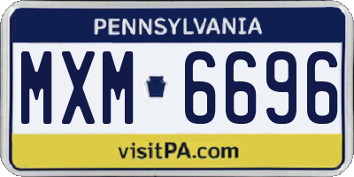 PA license plate MXM6696
