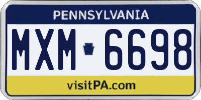 PA license plate MXM6698