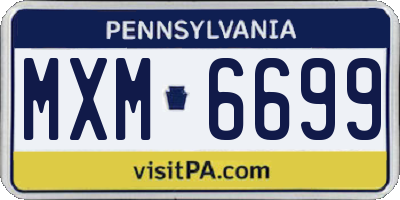 PA license plate MXM6699