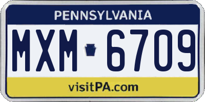 PA license plate MXM6709