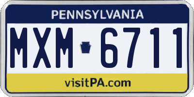 PA license plate MXM6711