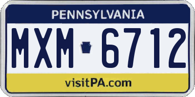 PA license plate MXM6712