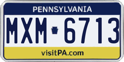 PA license plate MXM6713