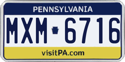 PA license plate MXM6716