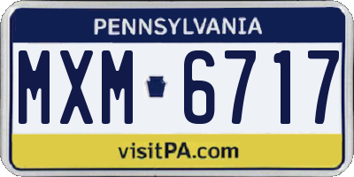 PA license plate MXM6717