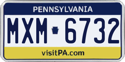 PA license plate MXM6732