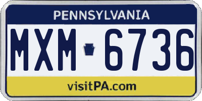PA license plate MXM6736