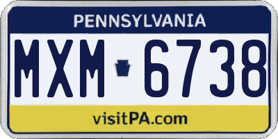 PA license plate MXM6738