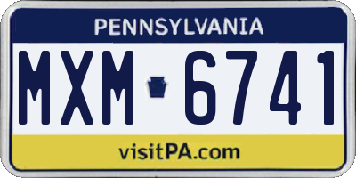 PA license plate MXM6741