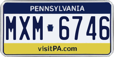 PA license plate MXM6746