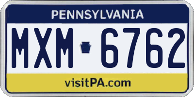 PA license plate MXM6762