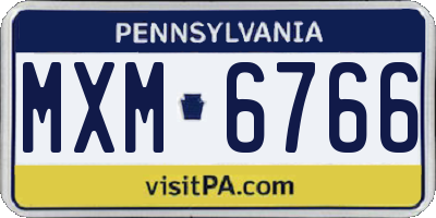 PA license plate MXM6766