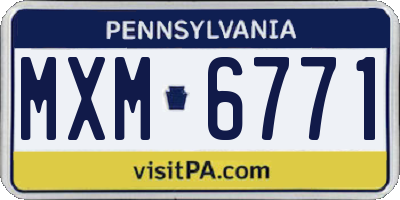 PA license plate MXM6771