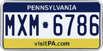 PA license plate MXM6786