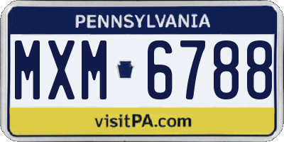 PA license plate MXM6788
