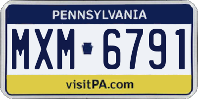 PA license plate MXM6791