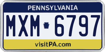 PA license plate MXM6797