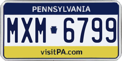 PA license plate MXM6799